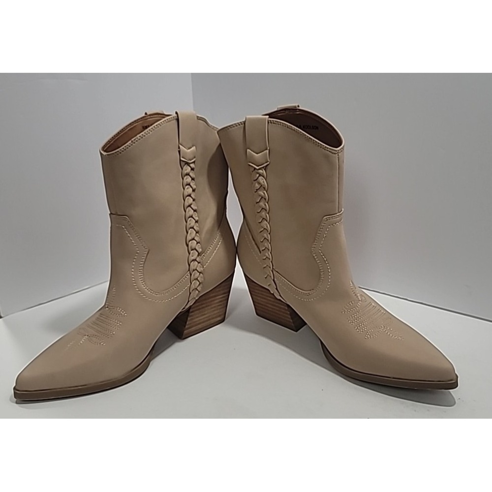 Dolce Vita Women Tan‎ 8.5 Western Cowgirl Boots Chic Cowboy Carter Festival Boho - Picture 6 of 12